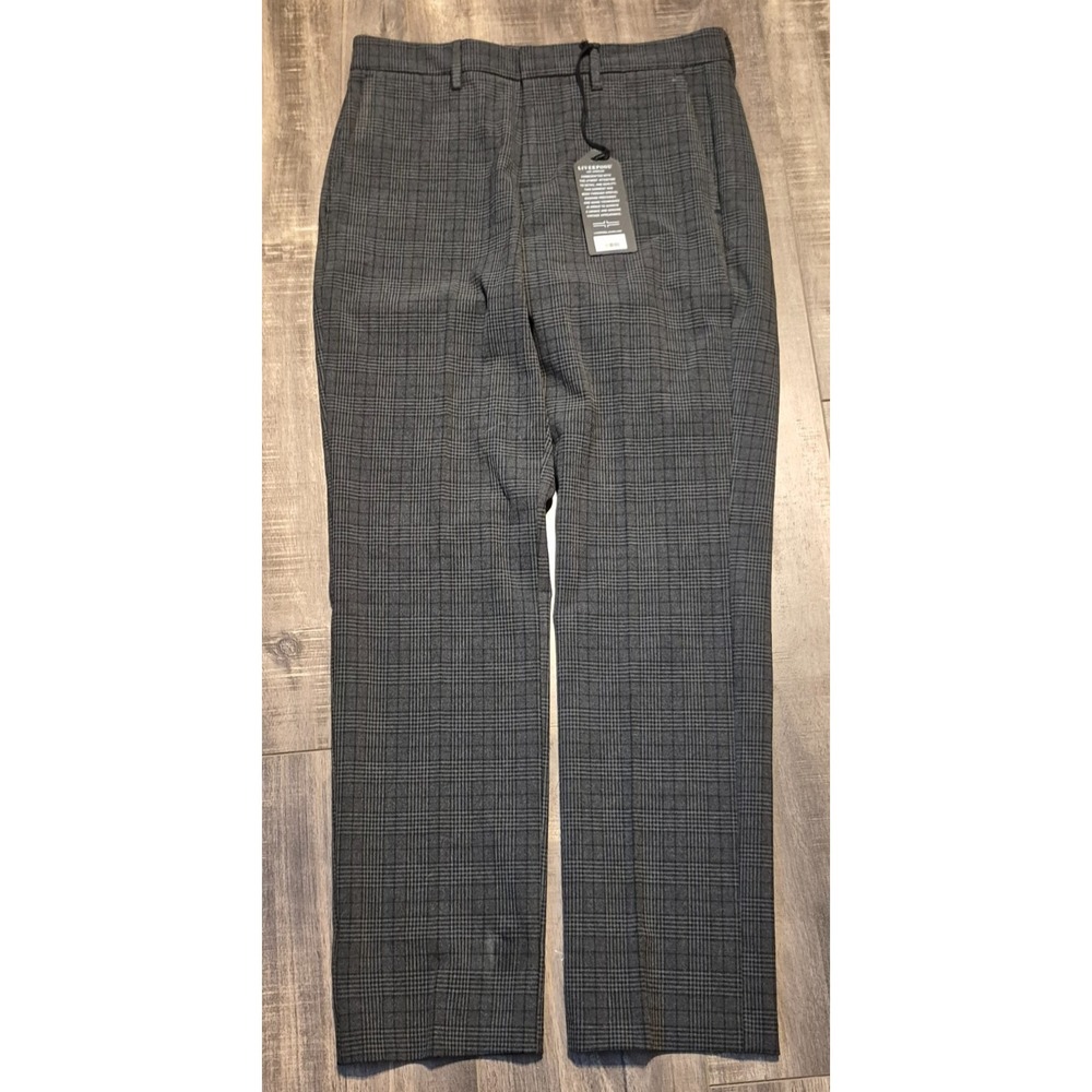 Liverpool Grey Black Plaid Saville Flat Front Pants Mens 30x30 NEW NWT